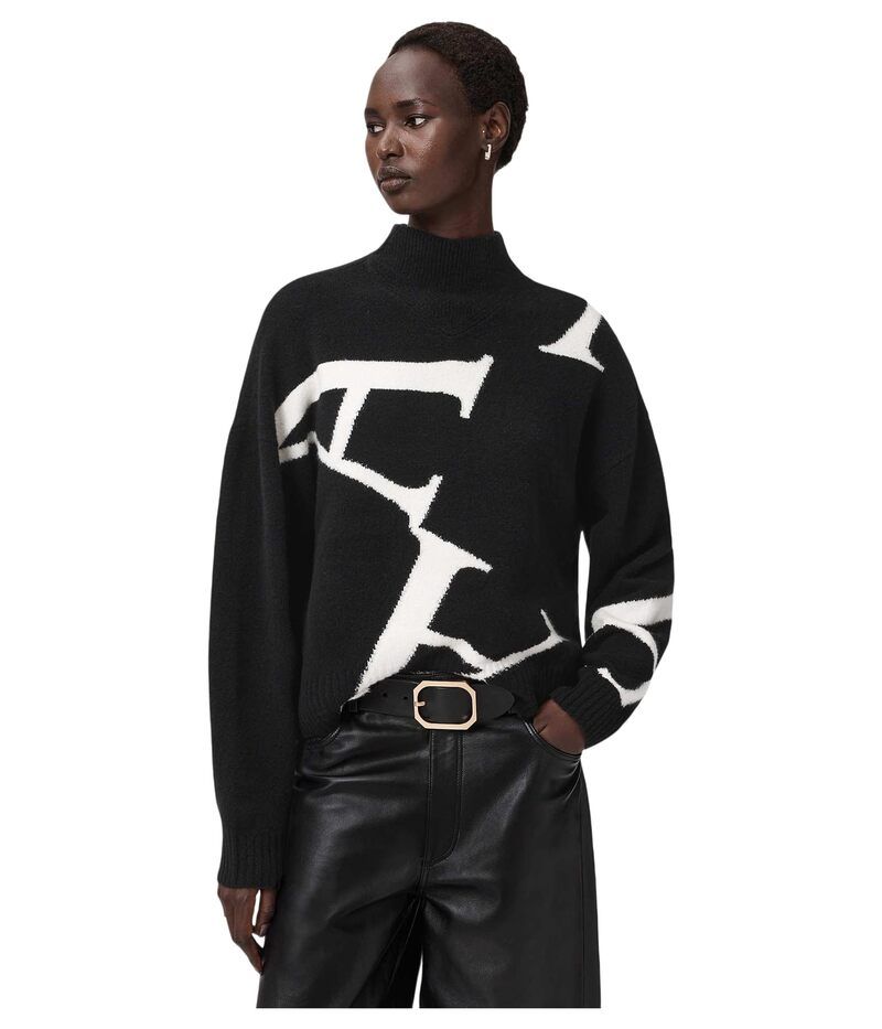 オールセインツ レディース アウター ニット・セーター AllSaints A Star Jumper BlackWhite ホワイト