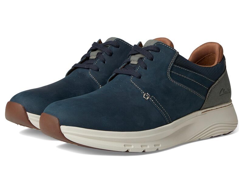 クラークス メンズ シューズ スニーカー Clarks Motion Trek Plain Toe Navy Combi Nubu ネイビー