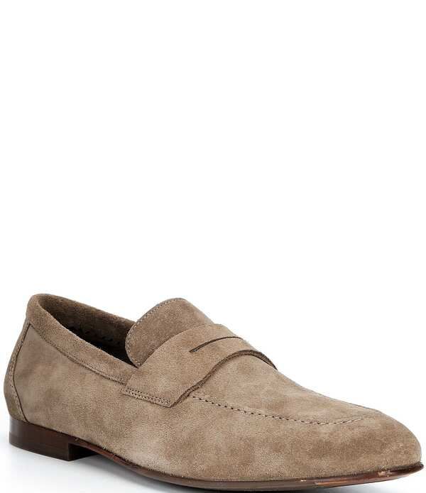 ジョンストンアンドマーフィー メンズ シューズ スリッポン・ローファー スエード Johnston Murphy Mens Higgins Penny Suede Loafers Taupe トープ