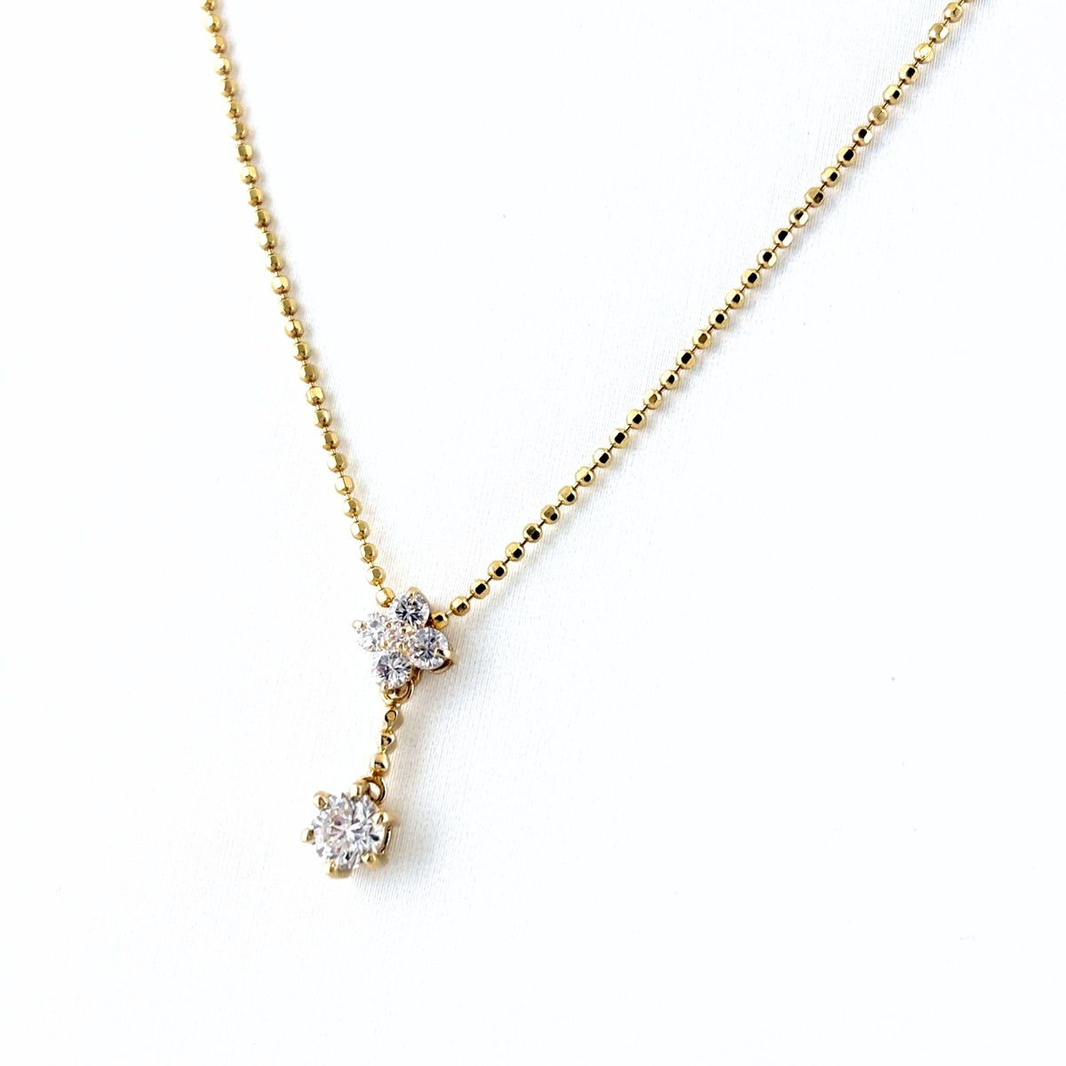 ダイヤモンド デザインネックレス ペンダント ネックレス K18 ダイヤモンド レディース 【中古】