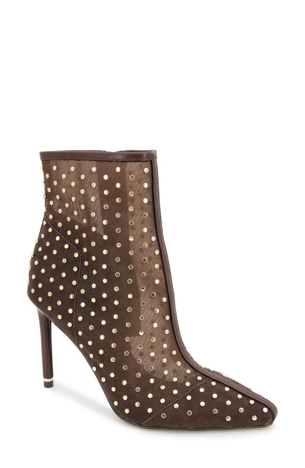 ケネスコール レディース シューズ ブーツ・レインブーツ メッシュ Kenneth Cole Quincy Stud Mesh Bootie Brown Mesh ブラウン