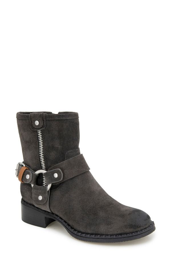 ジェントルソウルズ レディース シューズ ブーツ・レインブーツ Gentle Souls Barker Bootie Charcoal Suede チャコール