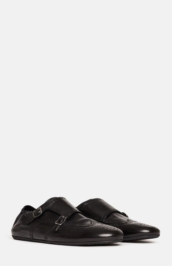 スカロッソ メンズ シューズ モンクストラップ モンク SCAROSSO Johnny Monk Strap Shoes Black Calf ブラック