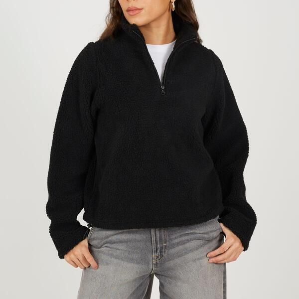 ブレーブソウル レディース アウター パーカー・スウェット ハーフジップ シャツ フリース Brave Soul BS Womens Quarter Zip Neck Fleece Sweatshir