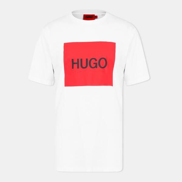 フューゴ メンズ トップス Tシャツ ロゴ Hugo Dulive Box Logo T Shirt White 100 ホワイト