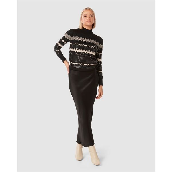 フォーエバーニュー レディース アウター ニット・セーター Forever New Steph Embellished Fair Isle Jumper Black ブラック