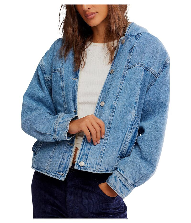 フリーピープル レディース アウター コート デニム Free People Asher Cozy Denim Snowdrift Wash デニム
