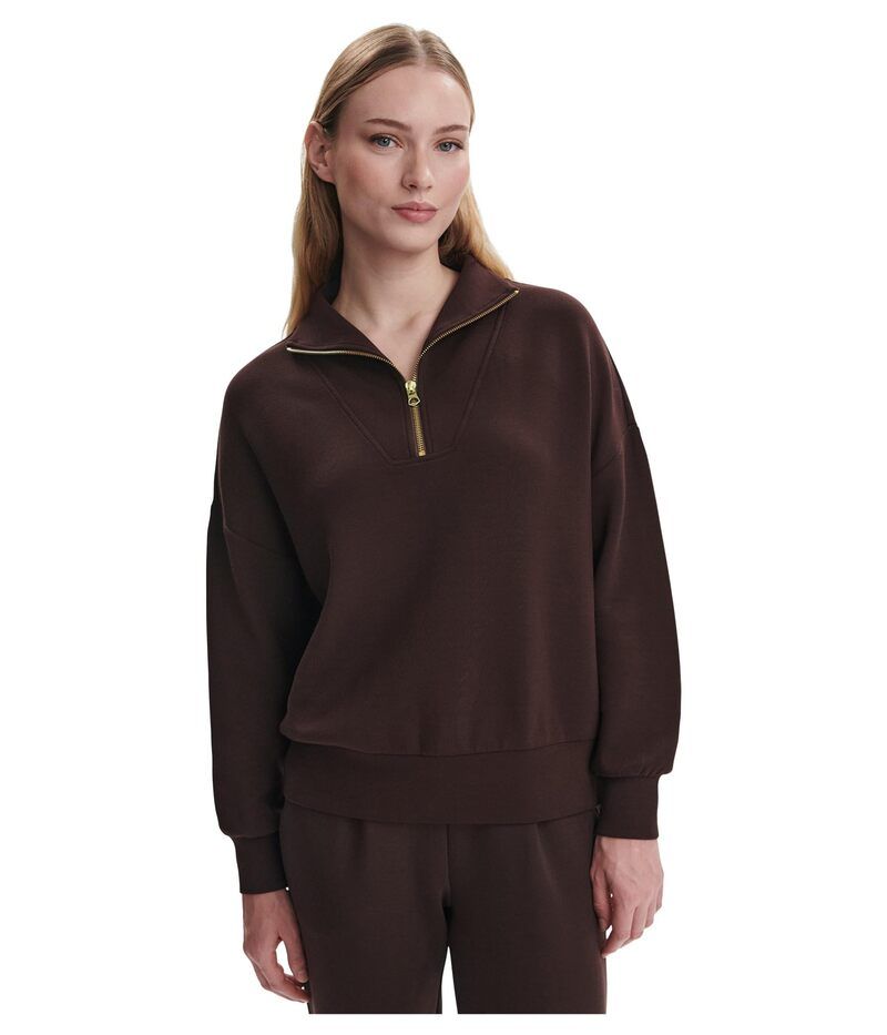 バーレイ レディース アウター パーカー・スウェット Varley Hawley 12 Zip Sweat Coffee Bean コーヒー