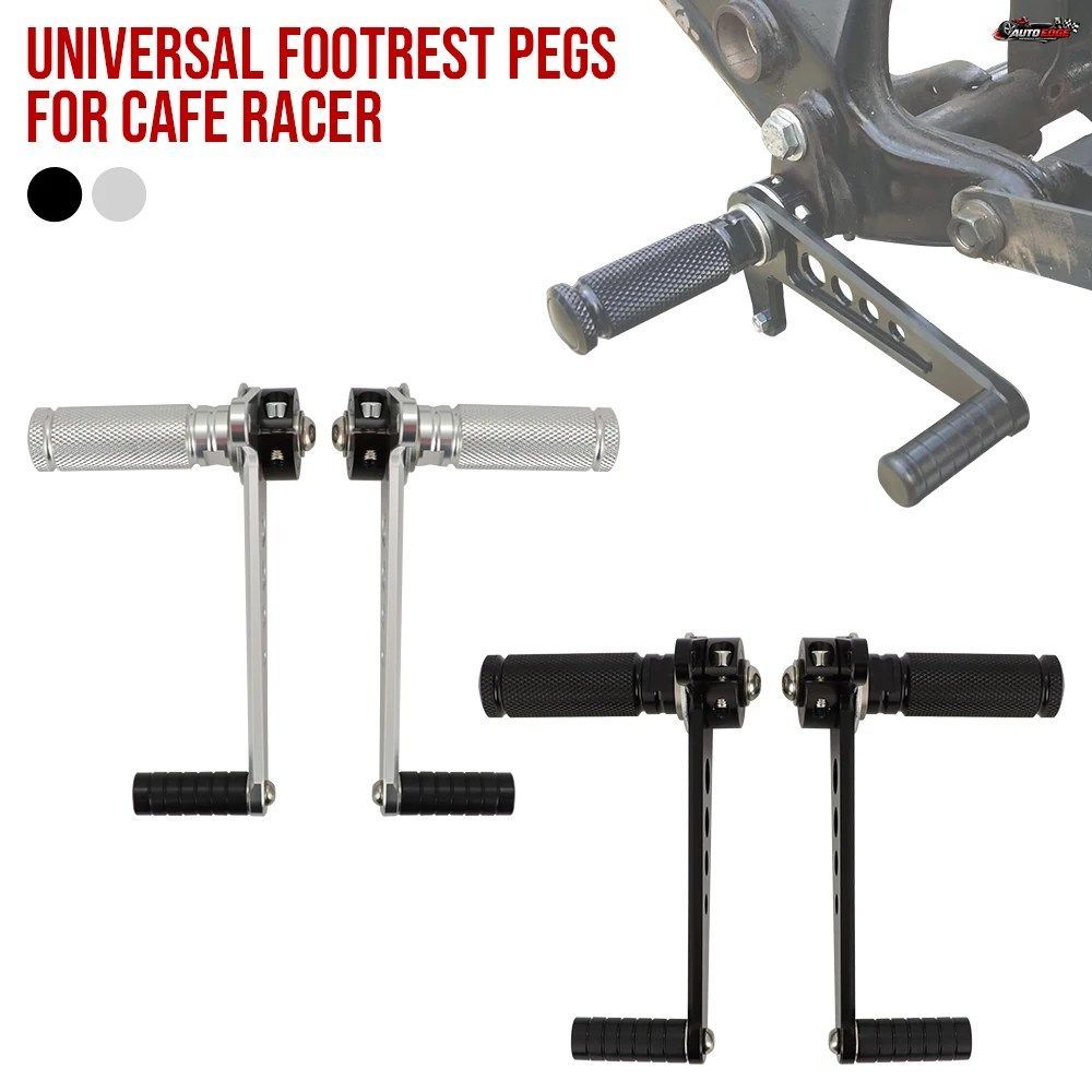 カフェレーサーペダル用汎用フットレストペグ、ビンテージバイク用リアセットアクセサリー