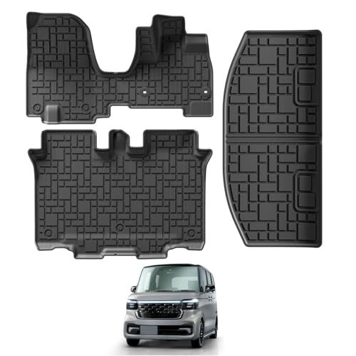 R◆LUCKEASY ホンダ 新型 エヌボックス N-BOX JF5 JF6 専用 フロアマット+ラゲッジマット 3D立体トランクマット (NBOX JF5/JF6 2023年10月?現行) カーマット 立体タイプ 立体構造 Nボックス ラゲ d7cb688e