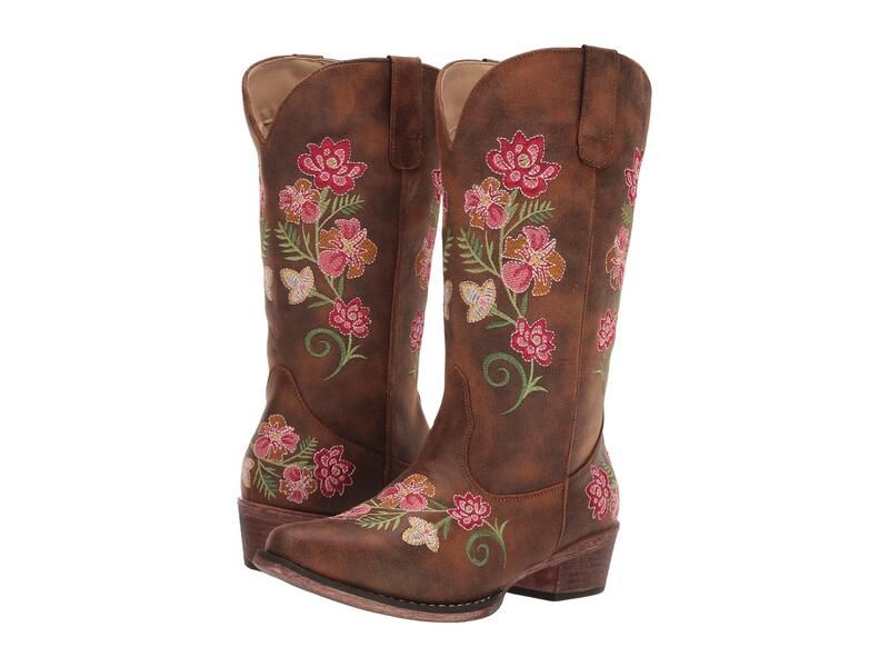 ローパー レディース シューズ ブーツ・レインブーツ フラワー柄 フラワー Roperiley Floral Vintage Cognac