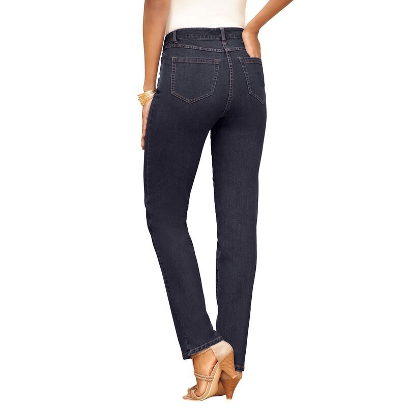 ロアマンズ レディース ボトムス デニムパンツ ストレート プラスサイズ Roamans Womens Plusize Classic Stretch Straight Leg Jean Dark W