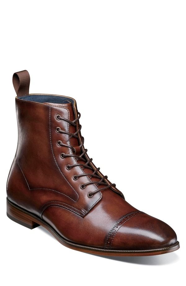 ステイシーアダムス メンズ シューズ ブーツ・レインブーツ キャップ Stacy Adams Henry Cap Toe Boot Brown ブラウン