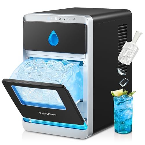 EUHOMY 【三日月氷 製氷機】 家庭用 12分16個 氷の厚さ調節可能 タイマー機能 LEDインジケーター 42dB静音性 1.8L大容量水タンク 自動洗浄機能 可視透明窓 小型 ミニ製氷機 取り扱い簡単 1.1kgアイスバスケット ポー 9f7e3982