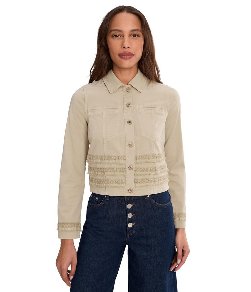 リヴァプール ロサンゼルス レディース アウター コート レース ジャケット Liverpoolos Angeles Trucker Jacket With Fray And Lace Safari