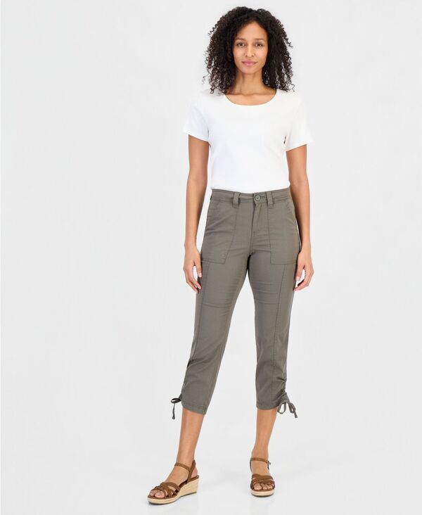 スタイルアンドコー レディース ボトムス カジュアルパンツ アンクル Style Co Womens Mid Rise TieHem Ankle Pants Exclusively at Macys