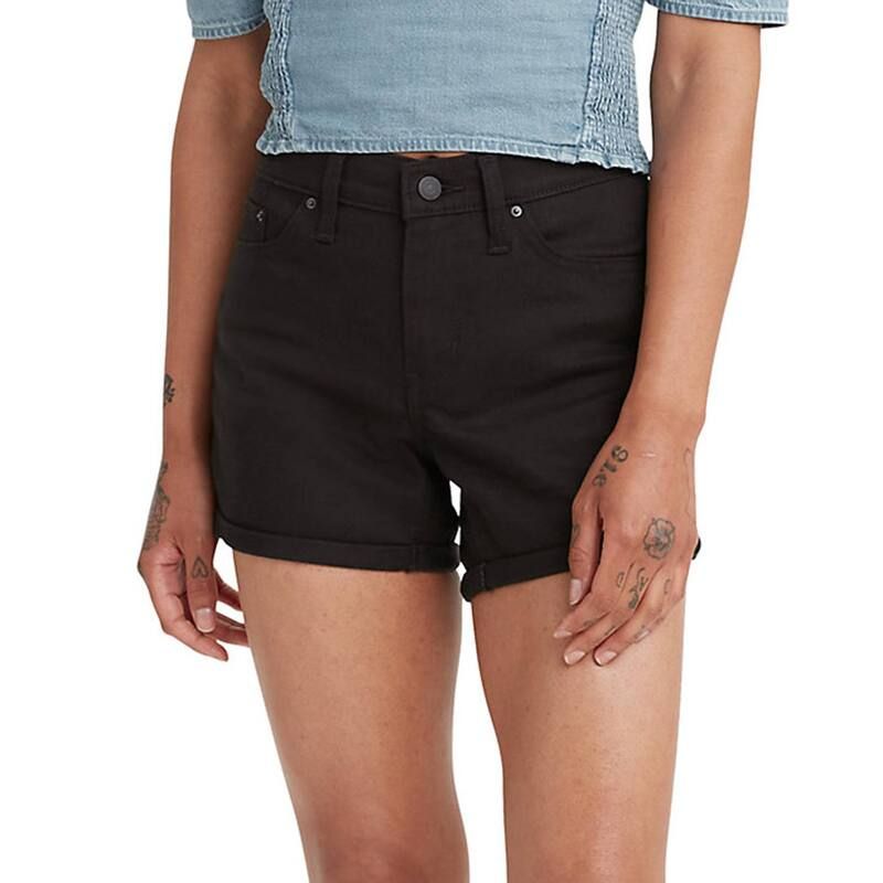 リーバイス レディース ボトムス ハーフパンツ・ショーツ ショートパンツ Womens Levis MidLength Jean Shorts Black And Black ブラック