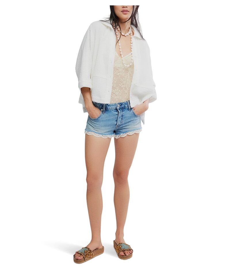 フリーピープル レディース ボトムス ハーフパンツ・ショーツ ショートパンツ レース Free People Cali Lace Shortshort N Sweet