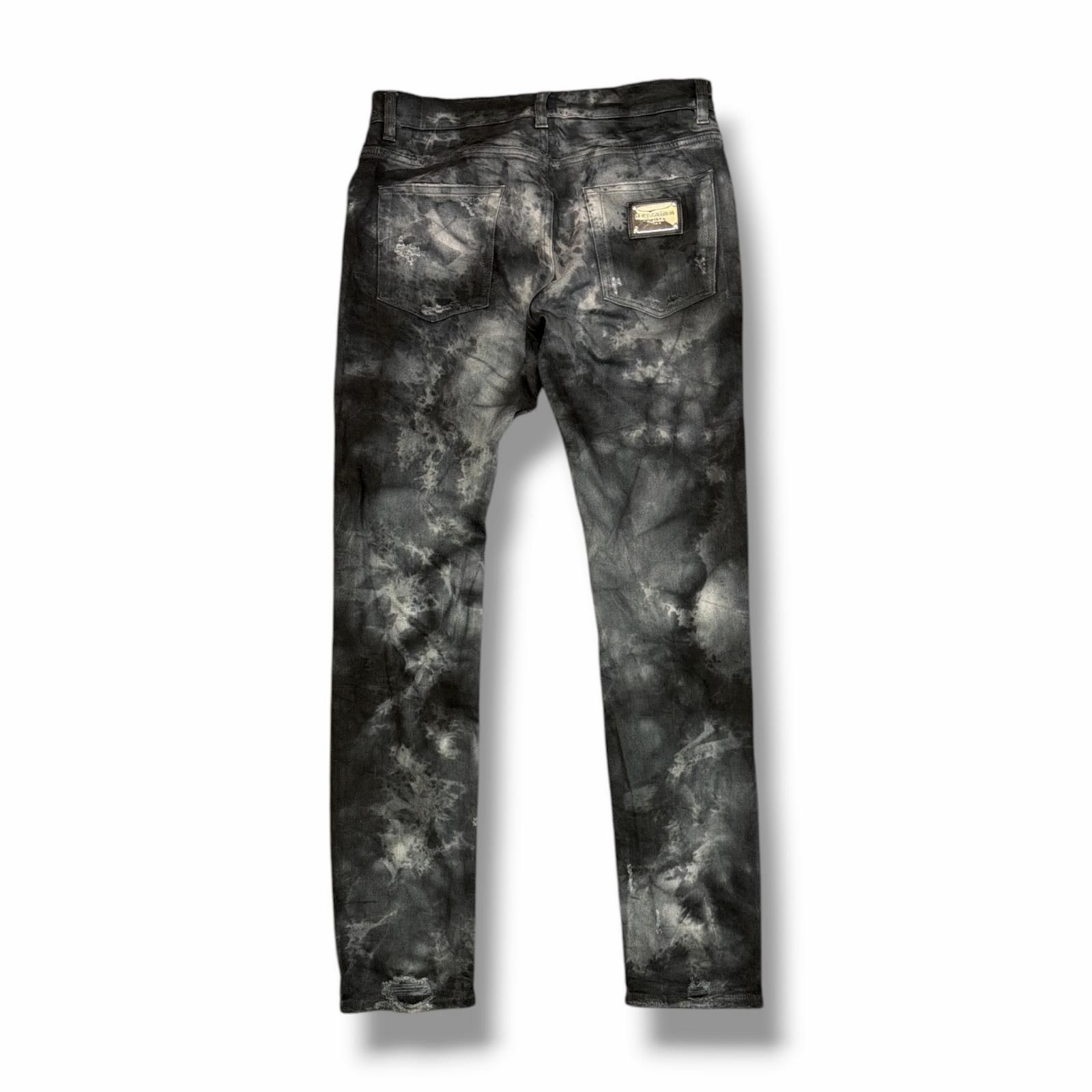 hyde着用 DOLCE＆GABBANA クラッシュパンツ　デニム　ロゴ　44 DOLCE&GABBANA プレート クラッシュ ダメージ 加工 スリム スキニー