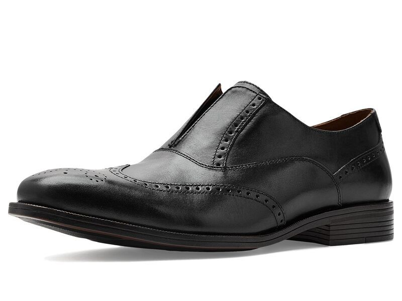 ジョンストンアンドマーフィー メンズ シューズ スリッポン・ローファー ウィングチップ Johnston Murphy Reeve Wingtip Slipon Black Full Grai ブラッ