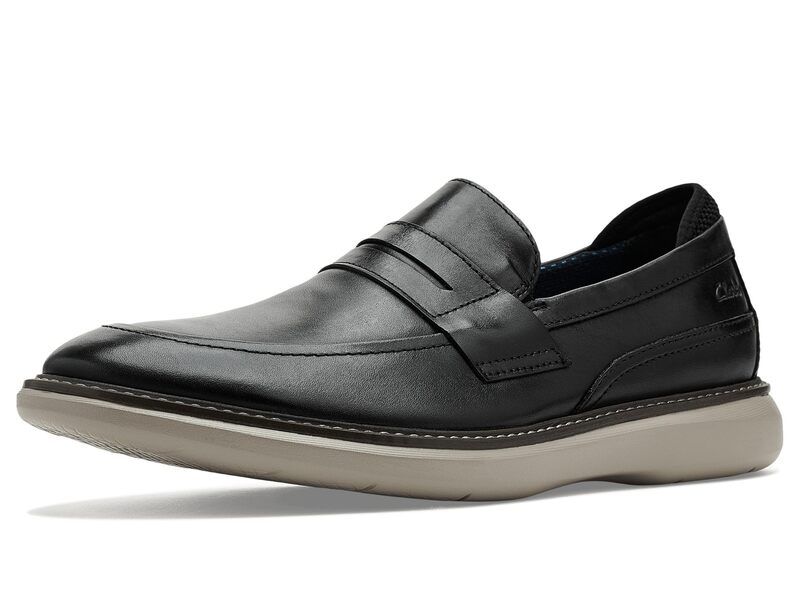 クラークス メンズ シューズ スリッポン・ローファー Clarks Brantin Loafer Black Leather ブラック