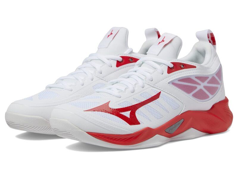 ミズノ レディース シューズ スニーカー Mizuno Wave Dimension WhiteRed ホワイト