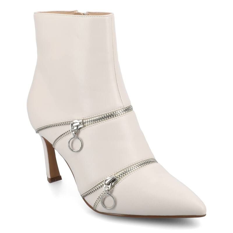 ジャーニー レディース シューズ ブーツ・レインブーツ アンクル ヒール Journee Catoa Womens Pointed Toe Zipper Detail Stiletto Heel An