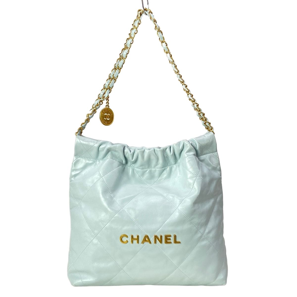 CHANEL(シャネル) ハンドバッグ CHANEL 22 スモール ハンドバッグ AS3260 ライトブルー ゴールド金具