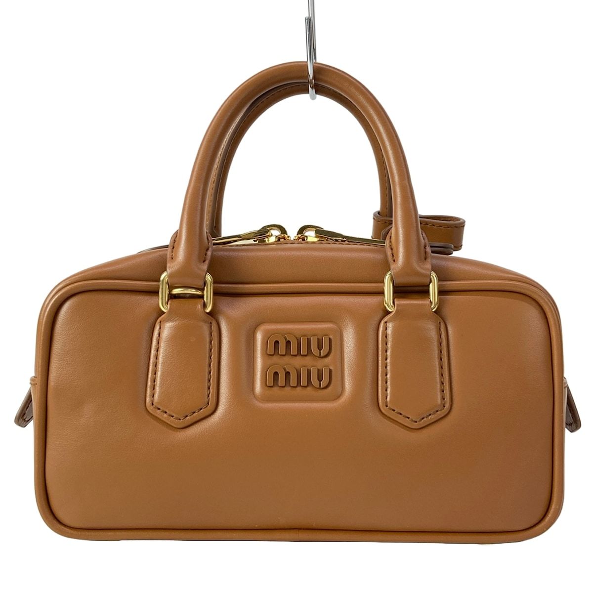 miumiu(ミュウミュウ) ハンドバッグ美品 アルカディ 5BB142 ブラウン レザー