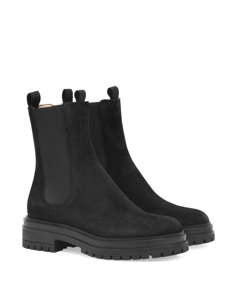 ジャンヴィト ロッシ レディース シューズ ブーツ・レインブーツ Gianvito Rossi Womens Chester Booties Black Suede Leather ブラック