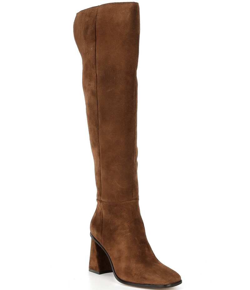 ジャンビニ レディース シューズ ブーツ・レインブーツ スエード ヒール Gianni Bini Traversuede Block Heel Over The Knee Boots Graham C