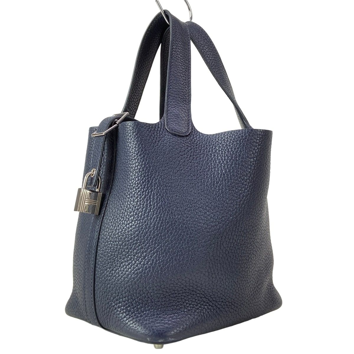 HERMES(エルメス) ハンドバッグ ピコタンロックPM ブルーアンクル シルバー金具