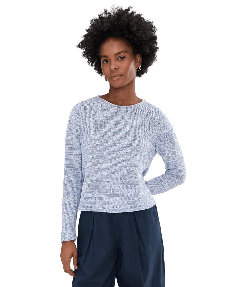エイリーンフィッシャー レディース アウター ニット・セーター クルーネック プチ コットン リネン Eileen Fisher Petite Organic Linen Cotton Slub Cr