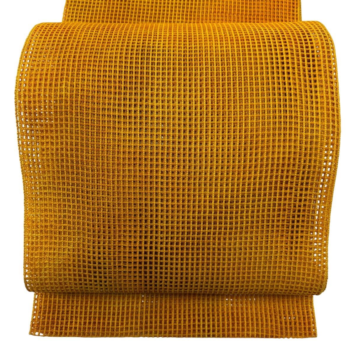 【美品】 名古屋帯 秀品 八寸名古屋帯 トンネル仕立て 夏帯 ぼかし柄 山吹色 正絹 【中古】