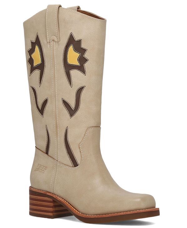 フライ レディース シューズ ブーツ・レインブーツ ヒール Frye and Co Womens Miranda Flower Stacked Heel Boots Cream クリーム