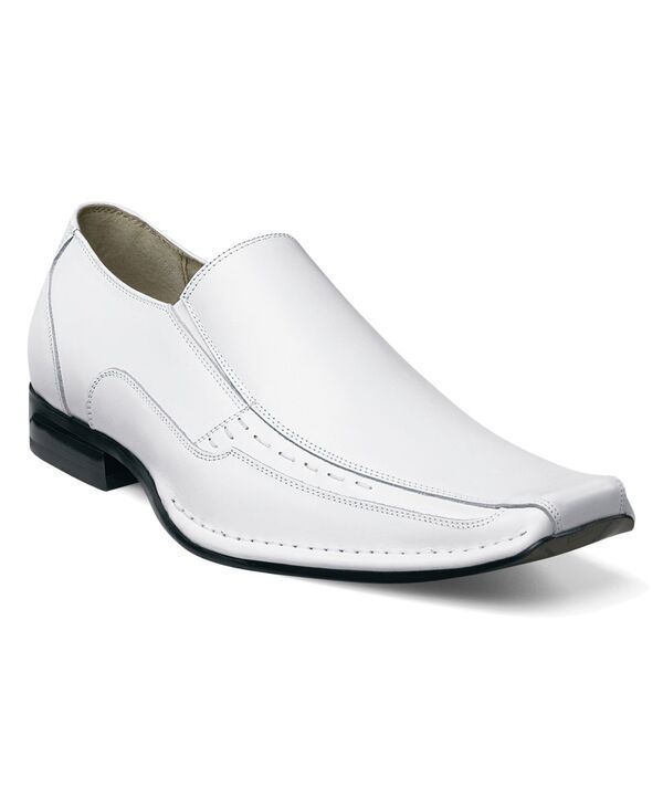ステイシーアダムス メンズ シューズ スリッポン・ローファー レザー Stacy Adams Mens Templin Leather Bike Toe Loafers White ホワイト