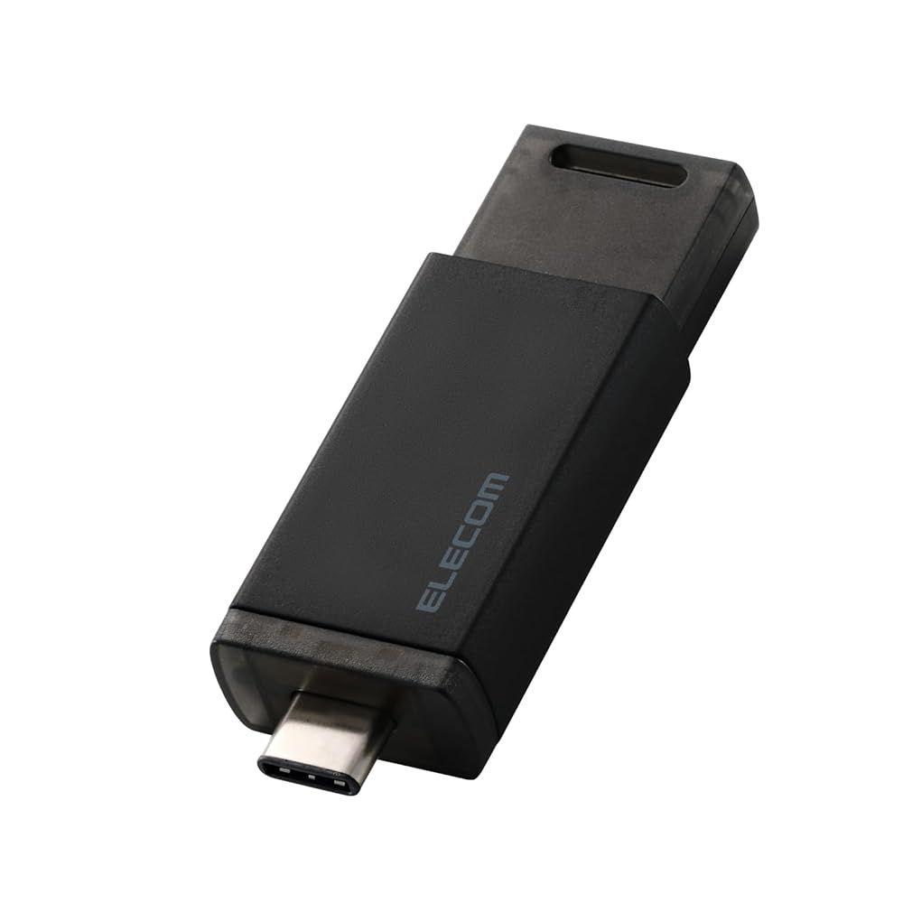エレコム 外付けSSD USB10Gbps対応 ノック式 自動シャッター コネクタ保護 Type-C 250GB ブラック ESD-ESK0250GBK