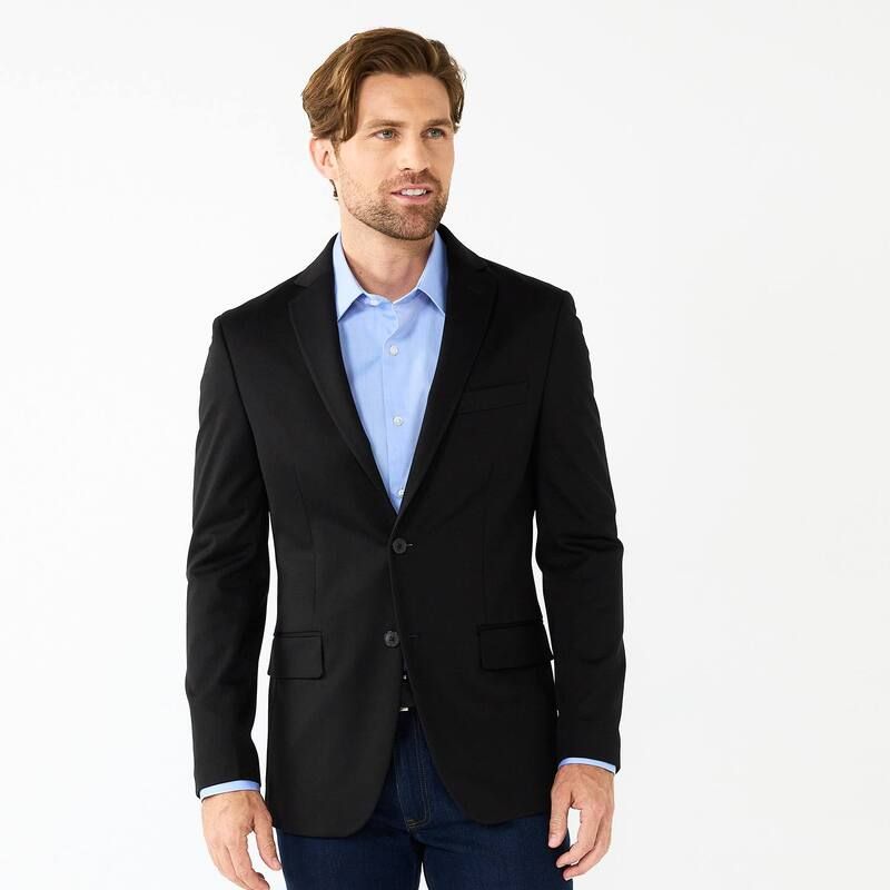 アプトナイン レディース アウター ジャケット・ブルゾン コート ニット Mens Apt 9 Premier Flex SlimFit Stretch Knit Sport Coat Black ブ