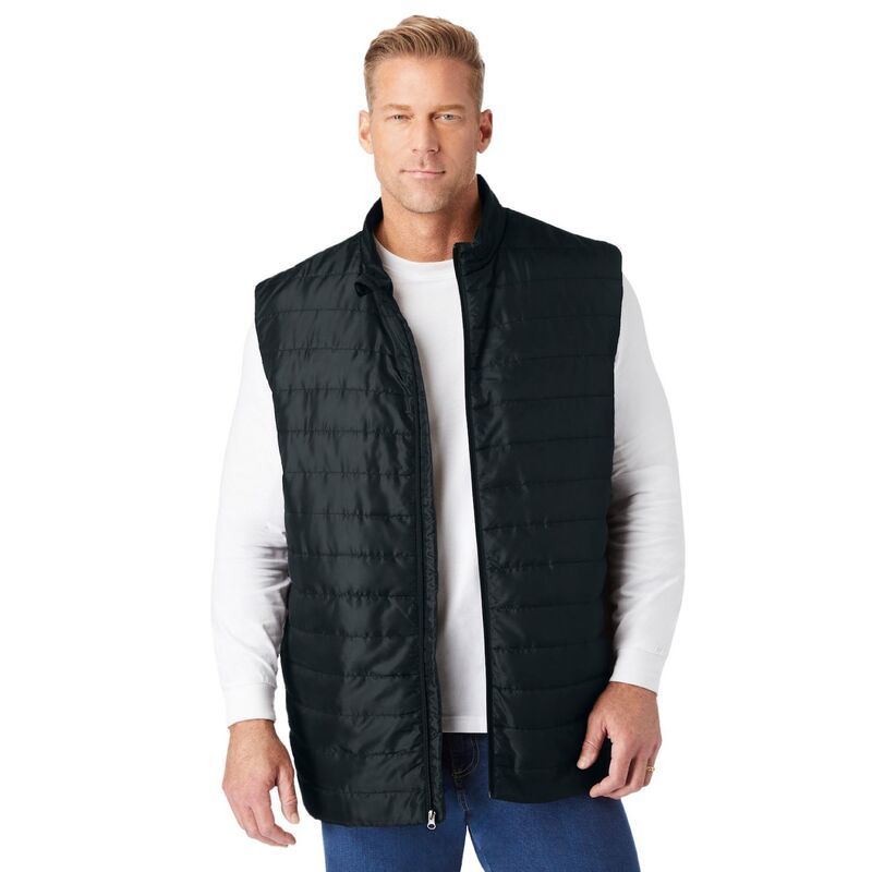 キングサイズ レディース アウター ジャケット・ブルゾン トール ベスト Kingsize Mens Big Tall Packable Puffer Vest Black ブラック
