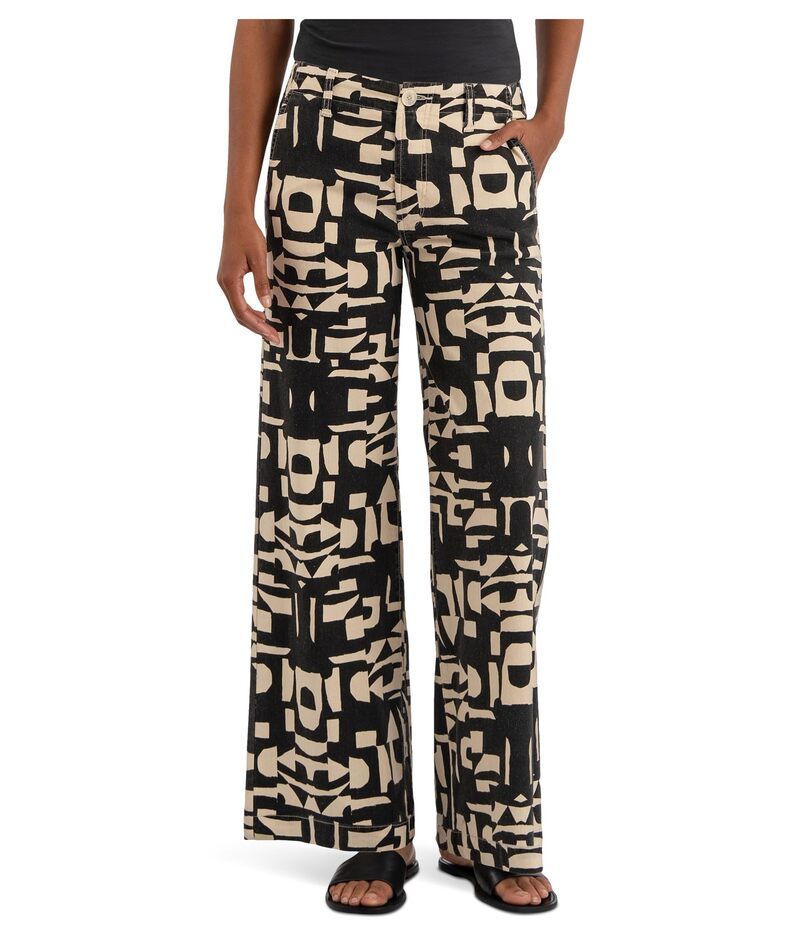 カットフロムザクロス レディース ボトムス デニムパンツ ワイドレッグ リネン KUT from the Kloth Meg Linen Wide Leg Pants BlackCream クリーム