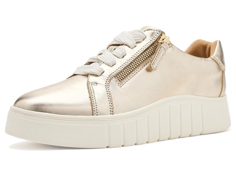 クラークス レディース シューズ スニーカー Clarks Mykah Joy Gold Leather ゴールド