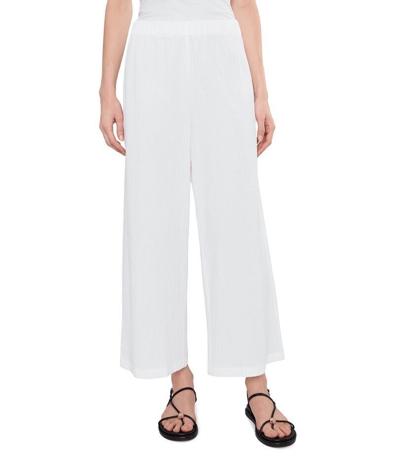 エイリーンフィッシャー レディース ボトムス カジュアルパンツ コットン アンクル Eileen Fisher Organicotton Pucker Ankle Wide Pants White ホ