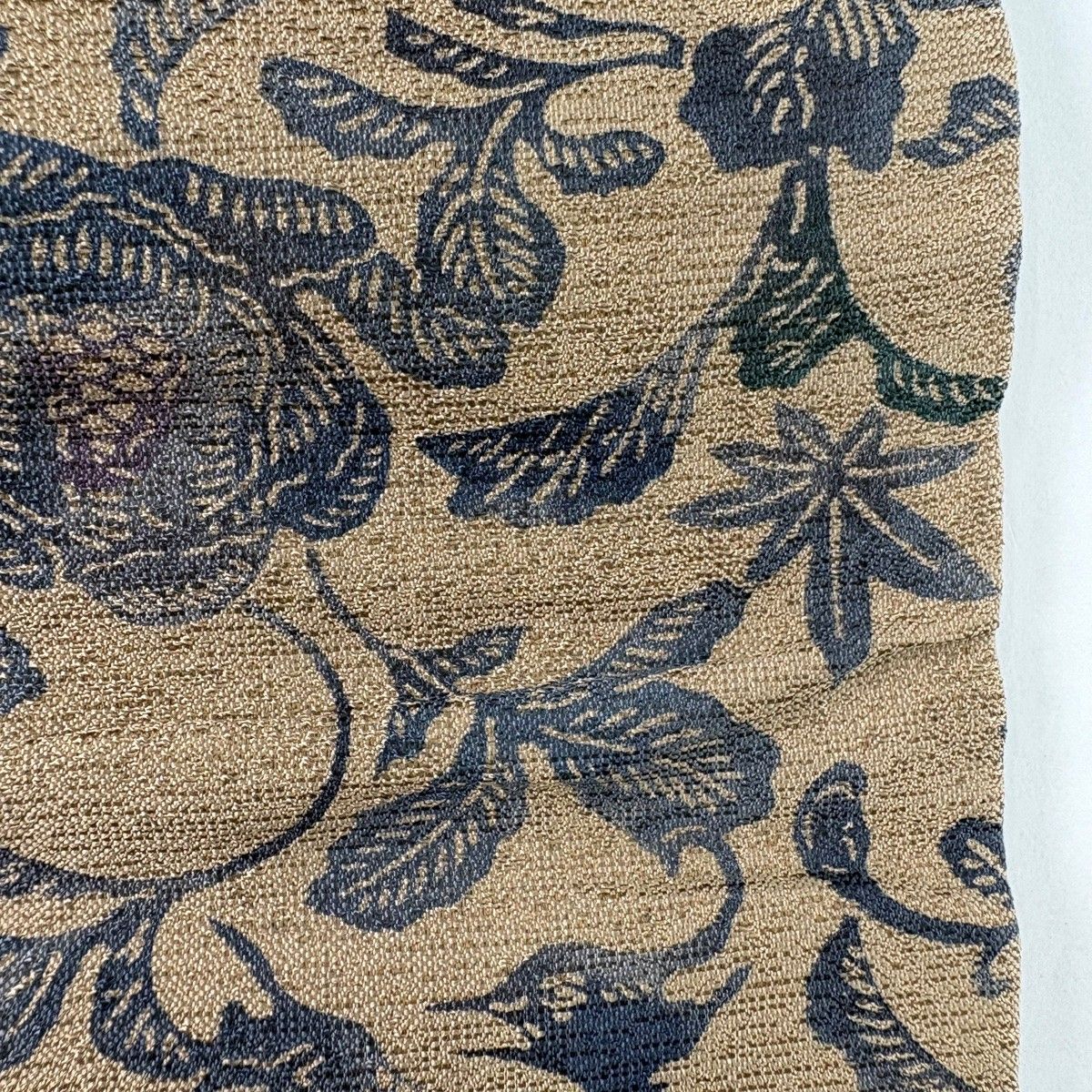 袋帯 名品 花唐草 鳥 染め分け ぼかし 藍色 全通 正絹 【中古】 - メルカリ