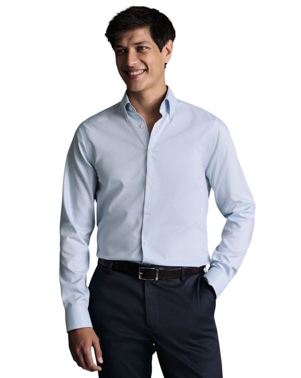 チャールズティリット メンズ トップス シャツ オックスフォード ダウン Charles Tyrwhitt ButtonDownonIron Oxford Prince of Wales Check