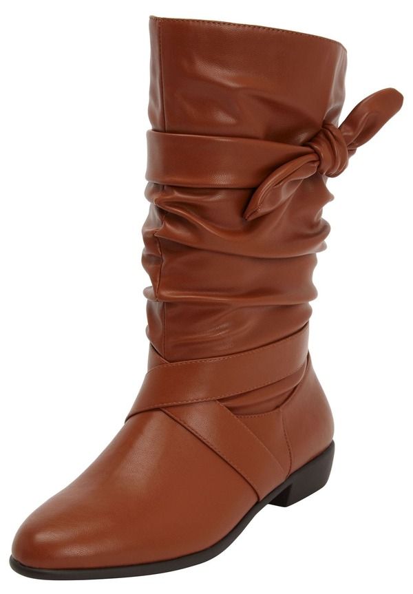 コンフォートビュー レディース シューズ ブーツ・レインブーツ Comfortview Theather Wide Calf Boot Cognac ヘザー