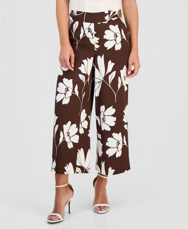 アンクライン レディース ボトムス カジュアルパンツ プチ Anne Klein Womens WideLeg PullOn Pants Regular Petite Dark Chocolate W