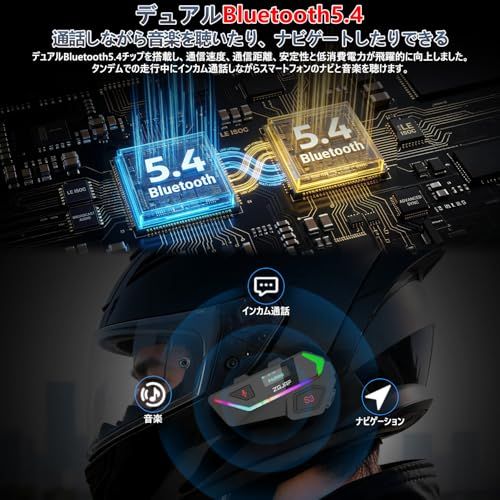 ☆新品☆バイクインカム【Bluetooth5.4 デュアルチップ 音楽聴きながら通話可能】OLEDディスプレイ搭載 2人同時通話 S3 バイク用インカム バイク用通信機器 通信距離500M バイク無線機 異なるインカムと接続可能 通信自動復帰 14347003