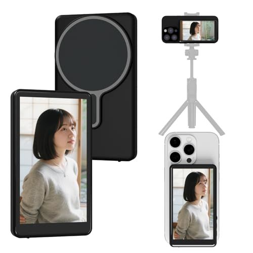 ☆新品☆JEVDES スマホ用自撮りモニター 【スピーカー付き、iPhone17対応】外カメラリアルタイムミラーリング 撮影ボタン付き 内蔵マグネット ABS + シリコン複合材質 自撮り・Vlog・ライブ配信・TikTok 対応 iOS/A 73493011