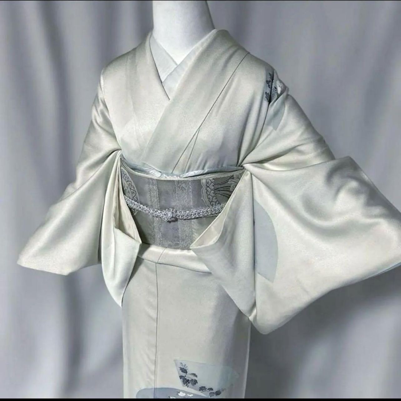 美品 正絹 袷 訪問着 フルセット 祈丈67 ゆったり 西陣袋帯 訪問着