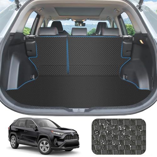 R◆YORKNEIC 新型 RAV4 ラゲッジマット 50系 2019年?現行対応 背もたれカバー付き 車種専用 シートバックカバー トランクマット カーゴマット バックマット 合成革材質 耐汚れ 防水 タイプA dfdffe6c